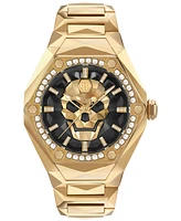 Philipp Plein Men's The Skull Spikes Gold Ion Plated Stainless Steel Bracelet Watch 45mm