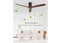 Sofucor 52" Low Profile Ceiling Fan Without Lights