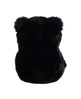 Aurora Mini Cuddles Black Bear Rolly Pet Round Plush Toy Black 5"