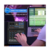 Pyle 4-Channel Bluetooth Pro Audio Dj Sound Mixer