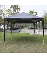 Slickblue Outdoor Party Tent with 8 Removable Sidewalls, Waterproof Canopy Patio Wedding Gazebo, Black