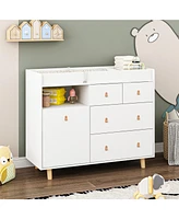 Homsee White 4-Drawer Kid Dresser Changing Table Nursery Dresser