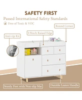 Homsee White 4-Drawer Kid Dresser Changing Table Nursery Dresser