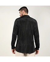 Men's Midnight Black Pleat-Creased Shirt
