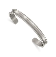 Chisel Titanium Brushed with Polished Edge Cuff Bangle