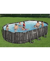 Bestway Power Steel 20' x 12' x 48" Oval Above Ground Outdoor Swimming Pool Set