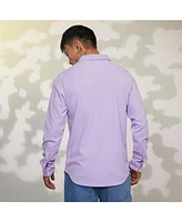 Men's Lilac Stripe-Creased Shirt