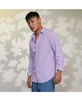 Campus Sutra Men's Lilac Stripe-Creased Shirt