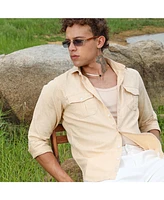 Men's Pale Yellow Heathered Utility Shirt