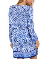 La Blanca Women's Lace-Neck Tunic Cover-Up