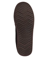 Weatherproof Men's Microsuede Twin Gore Clog with Faux Fur Lining and Indoor-Outdoor Sole Slipper