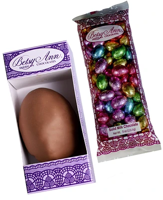 Betsy Ann Chocolates Easter Milk Chocolate Fruit And Nut Egg Foil Egg Bundle, 2 Piece Set