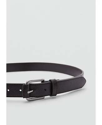 Mango Men's Beaten Leather Belt