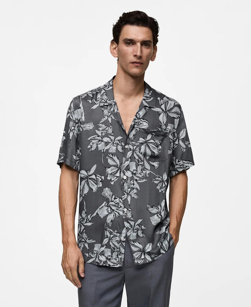 Mango Men's Hawaiian-Print Shirt