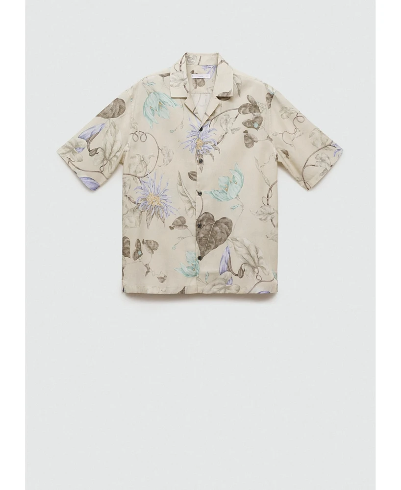 Mango Men's Flowy Floral Print Shirt