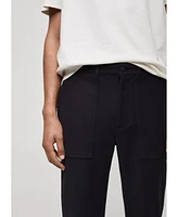 Mango Men's Textured Cotton Pants