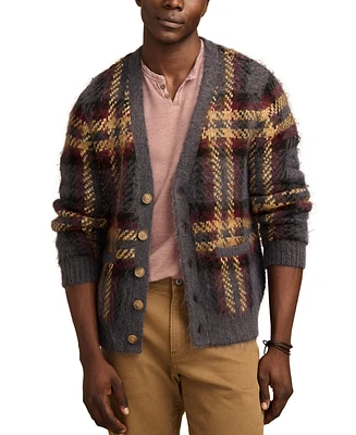 Lucky Brand Men's Classic-Fit Brushed Plaid Jacquard Cardigan