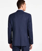 B by Brooks Brothers Men's Pinstriped Wool-Blend Classic-Fit Double-Breasted Suit Jacket