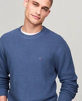 Tommy Hilfiger Men's Big & Tall Textured Knit Stripe Crewneck Sweater