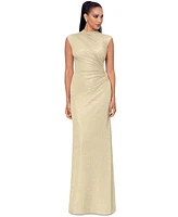 Betsy & Adam Women's Metallic Ruched Gown