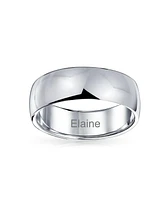 Bling Jewelry Simple Polished Wide Dome .925 Sterling Silver Band Ring 6MM