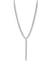 Eliot Danori Silver-Tone Cubic Zirconia Tennis Lariat Necklace, 16" + 2" extender, Created for Macy's