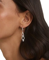 Eliot Danori Silver-Tone Interlocking Pave Leverback Drop Earrings, Created for Macy's