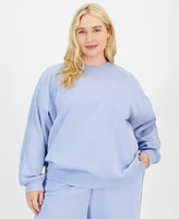 Planet Heart Trendy Plus Crochet-Trim Sweatshirt