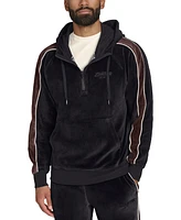 Starter Men's Velour Quarter-Zip Jersey-Lined Hoodie