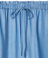 On 34th Women's Chambray Drawstring Wide-Leg Pants, Created for Macy's