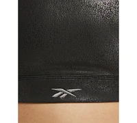 Reebok Women's Lux Faux Leather Sports Bra