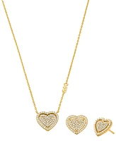 Michael Kors 14K Gold-Plated Sterling Silver Necklace and Earrings Set