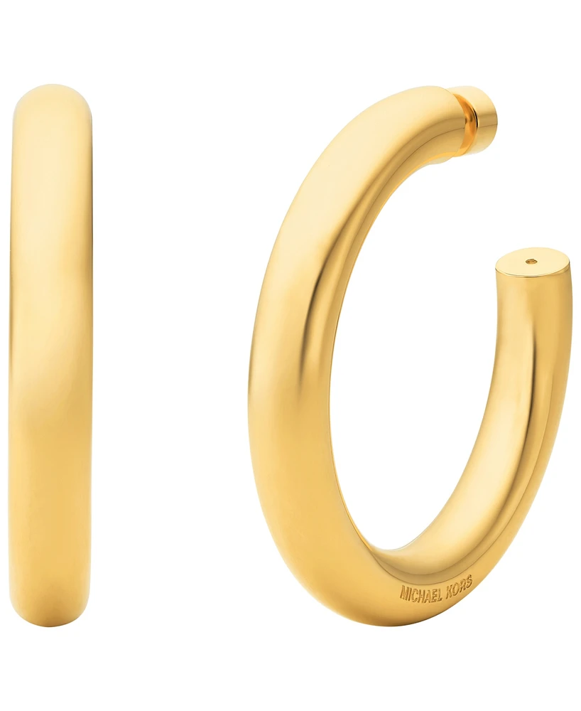 Michael Kors 14K Gold-Plated Brass Tube Hoop Earrings