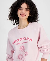 Self Esteem Juniors' Brooklyn Flower Market Graphic Sweatshirt