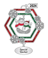 Ganz Sentiment Ornament Snowmen 'Special Teacher' with Dated 2024 Charm, 2.7"