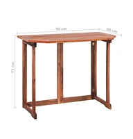 vidaXL Bistro Table 35.4"x19.7"x29.5" Solid Acacia Wood