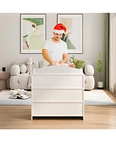 Homsee 3-Drawer White Wooden Storage Organizer Cabinet