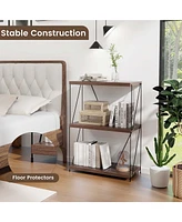Costway Pcs -Tier Multipurpose Display Rack Freestanding Bookcase with Metal Frame