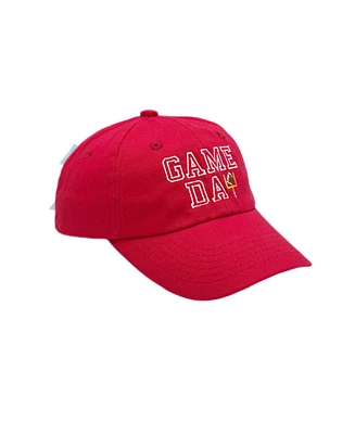 Bits & Bows Girls Game Day Bow Baseball Hat in Red