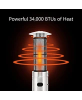 Sugift 34000 Btu Stainless Steel Round Glass Tube Patio Heaters