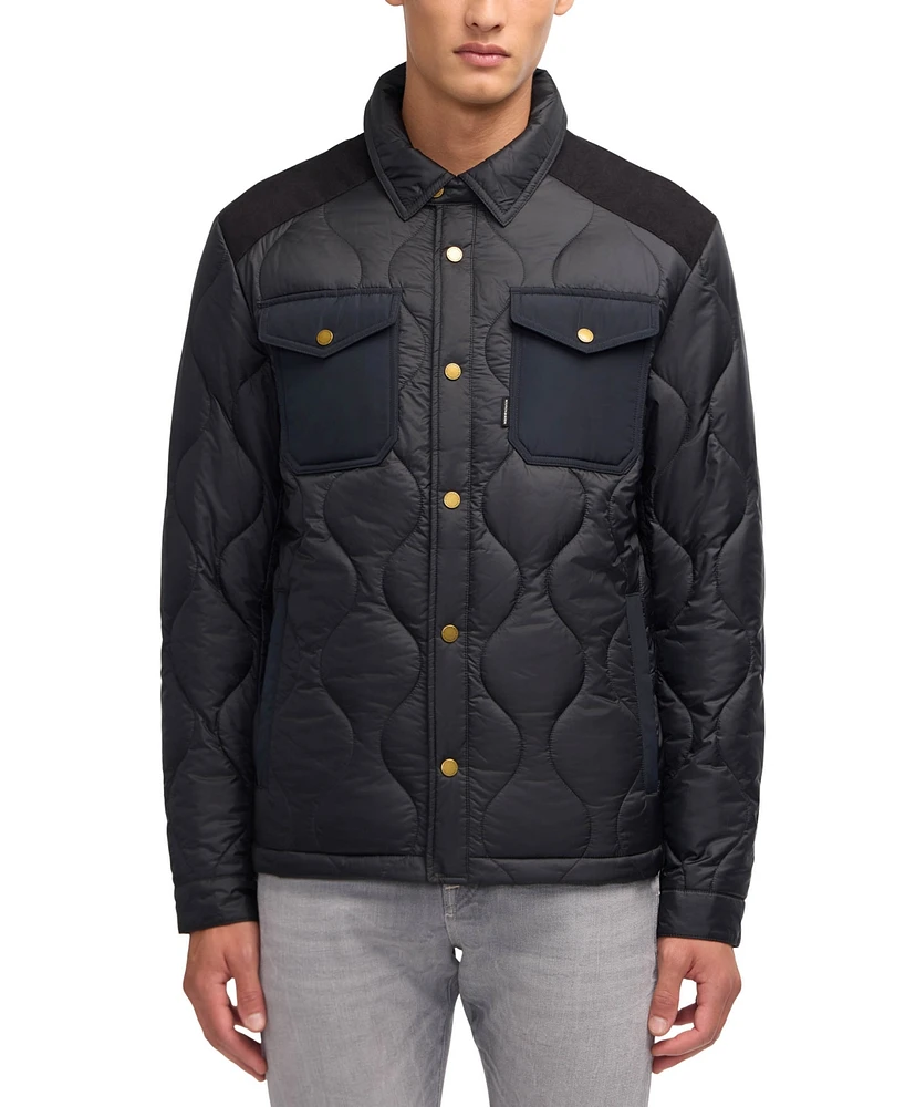 Scotch & Soda Ivik Padded Colorblocked Snap Front Shirt Jacket