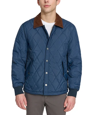 Dockers Men's Diamond-Quilted Jacket with Corduroy Collar