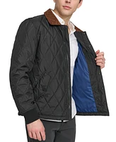 Dockers Men's Diamond-Quilted Jacket with Corduroy Collar