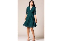 Kiyonna Women's Mademoiselle Lace Cocktail Dress with Sleeves