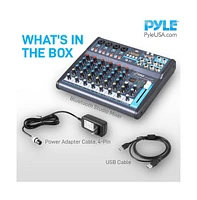 Pyle 8-Channel Bluetooth Pro Audio Dj Sound Mixer