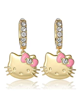 Hello Kitty Sanrio Pave Charm Hoop Earrings