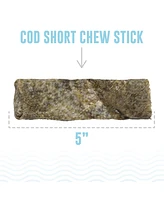 Icelandic+ Cod Skin Hand Wrapped Dog Chew Stick: Short 5" - 3pk