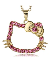 Hello Kitty Sanrio Outline Pink Crystal Pendant