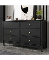 Homsee 6-Drawers White Wood Chest of Drawer Storage Cabinet Organizer