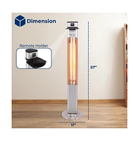 SereneLife 1500W Floor Standing Patio Heater with Remote Control and Three Power Settings